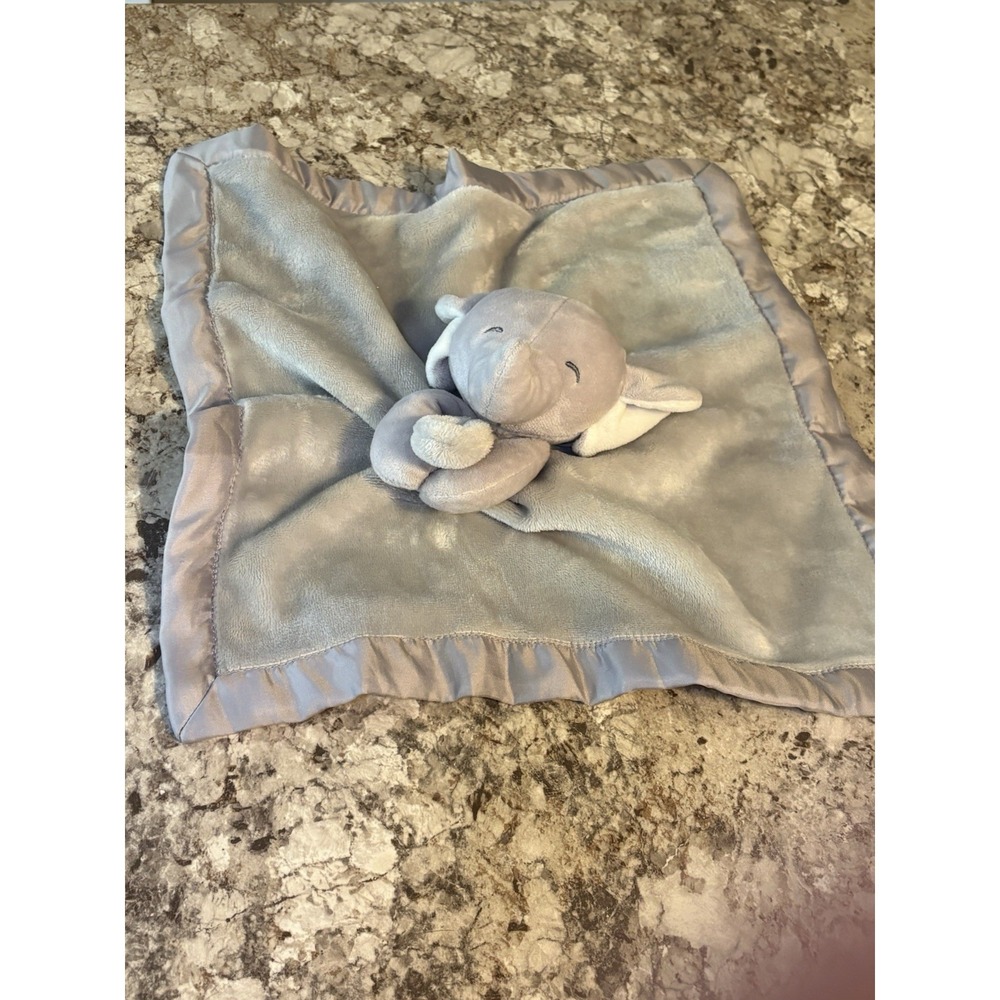 2016 Carter's Elephant Lovey Plush Animal Gray Grey‎ Satin Security Blanket